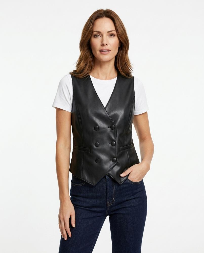 Heidi Outlet - Alnav | Zweireihige Glatte Weste Damen