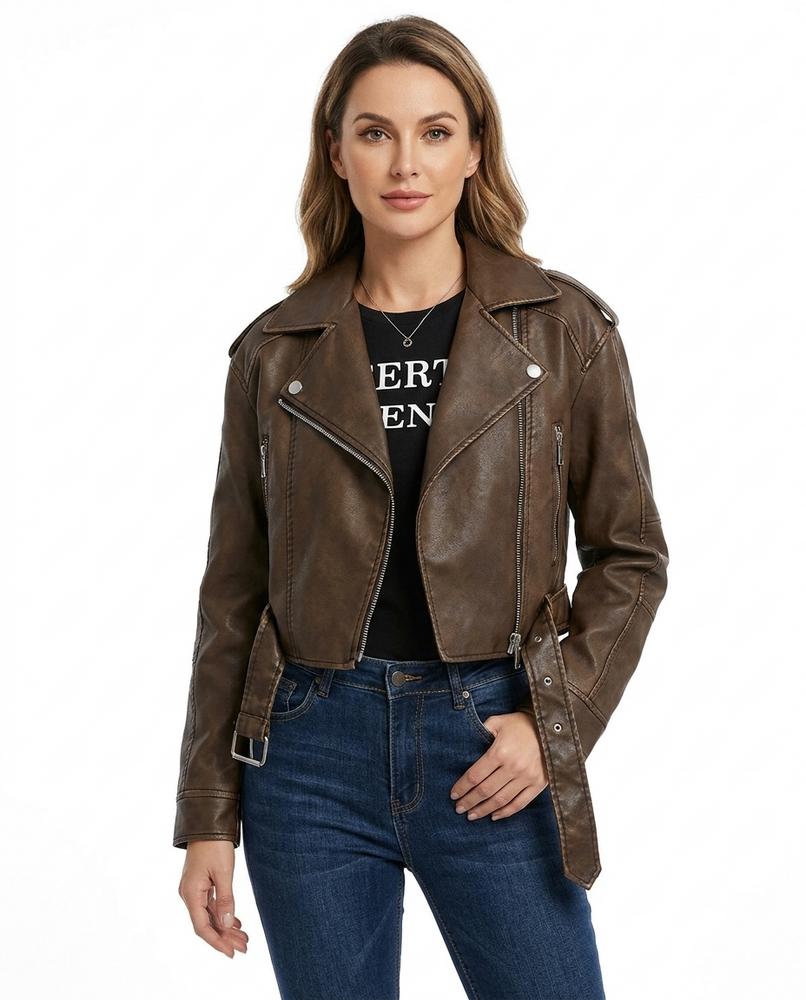 Heidi Outlet - Riron | Asymmetrische Gegürtelte Jacke Damen