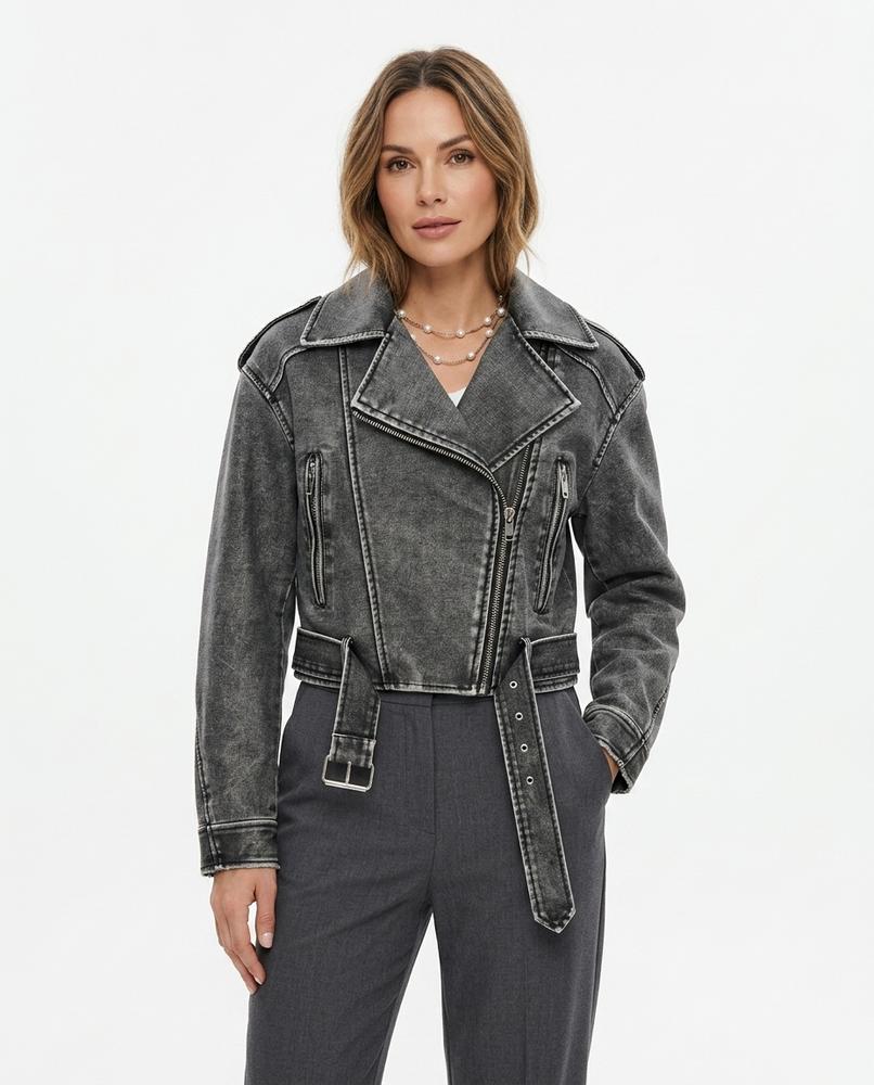 Heidi Outlet - Riron | Asymmetrische Gegürtelte Jacke Damen
