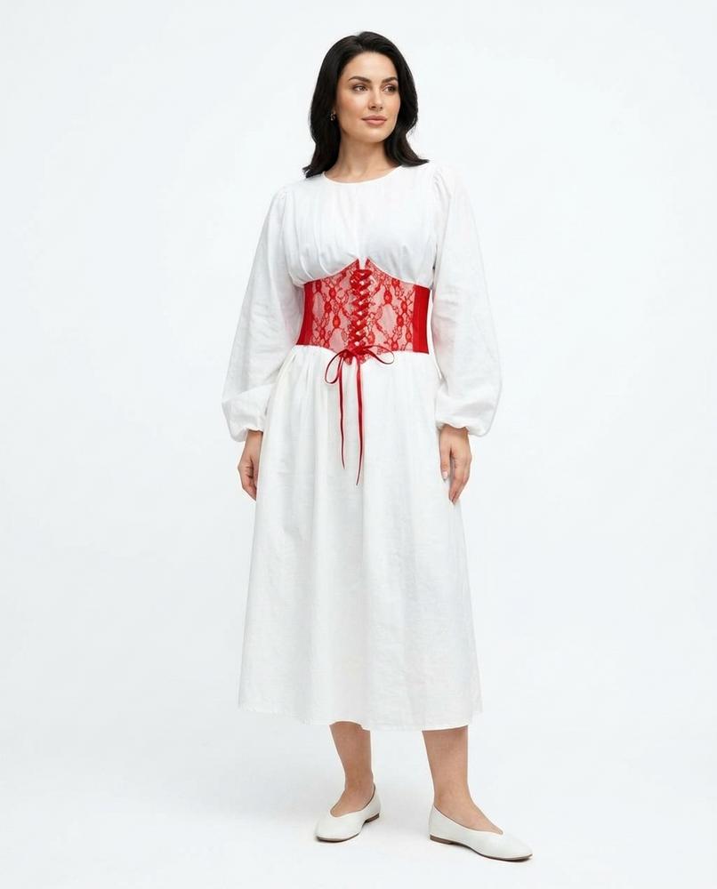 Heidi Outlet - Tamar | Langärmeliges Geschnürtes Kleid Damen