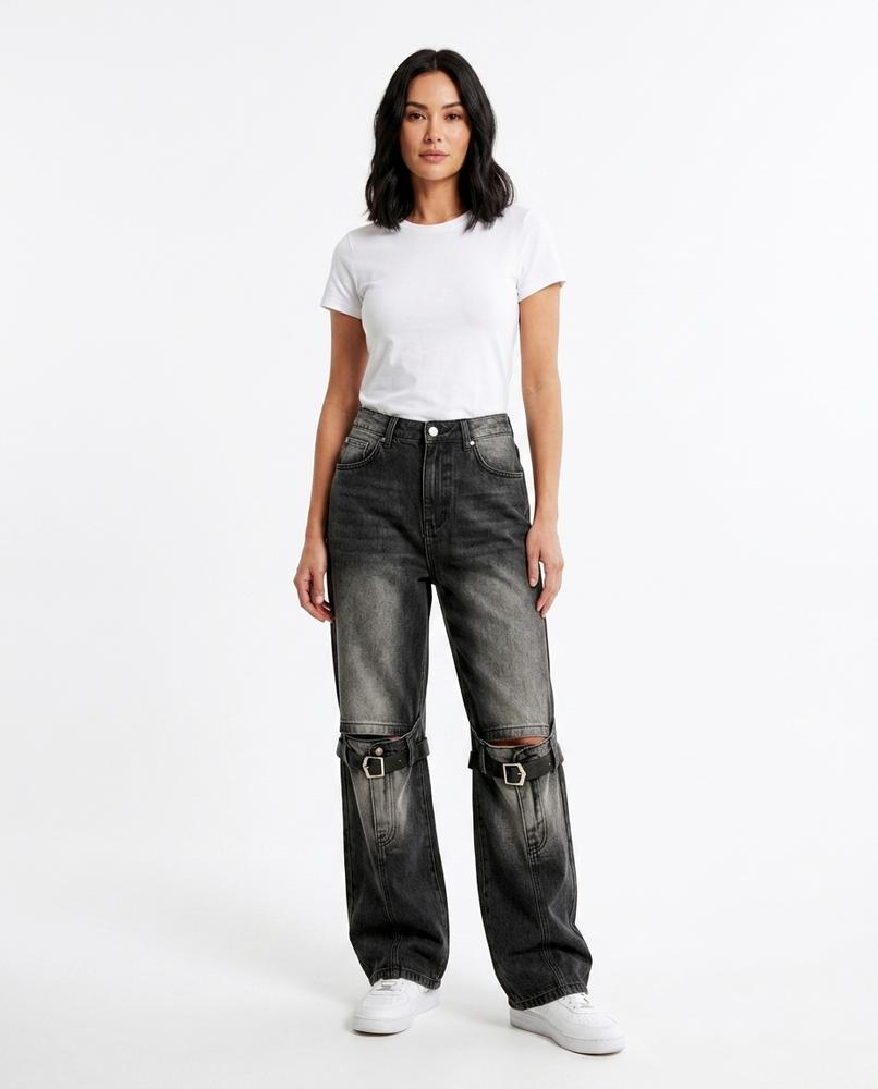 Heidi Outlet - Almar | Gewaschene Ausgeschnittene Hose Damen