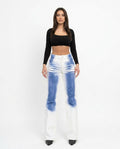 Heidi Outlet - Yolan | Hochgeschnittene Zweifarbige Hose Damen