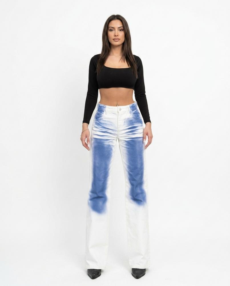 Heidi Outlet - Yolan | Hochgeschnittene Zweifarbige Hose Damen