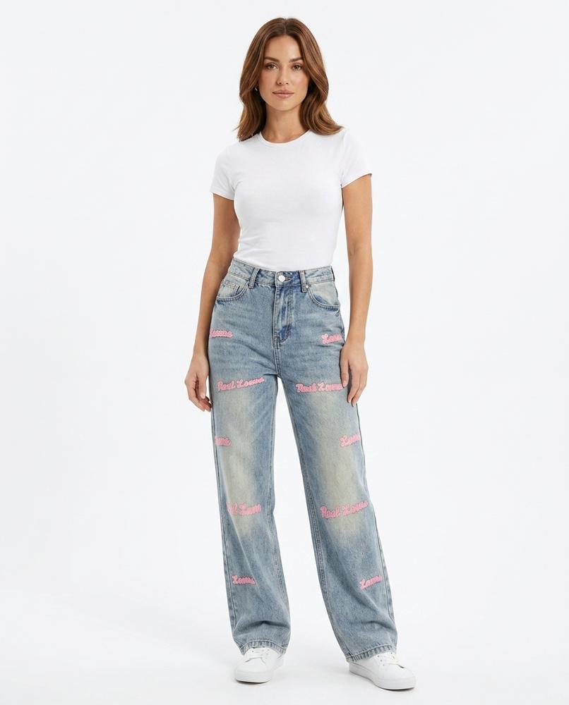Heidi Outlet - Dasan | Bestickte Gerade Hose Damen