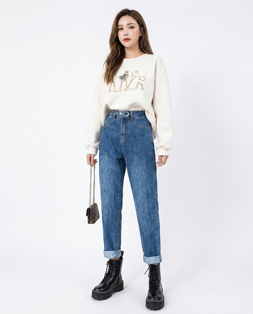 Heidi Outlet - Mivin | Hochgeschnittene Gewaschene Hose Damen