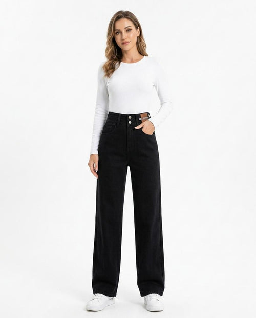 Heidi Outlet - Corel | Hochgeschnittene Weitgeschnittene Hose Damen