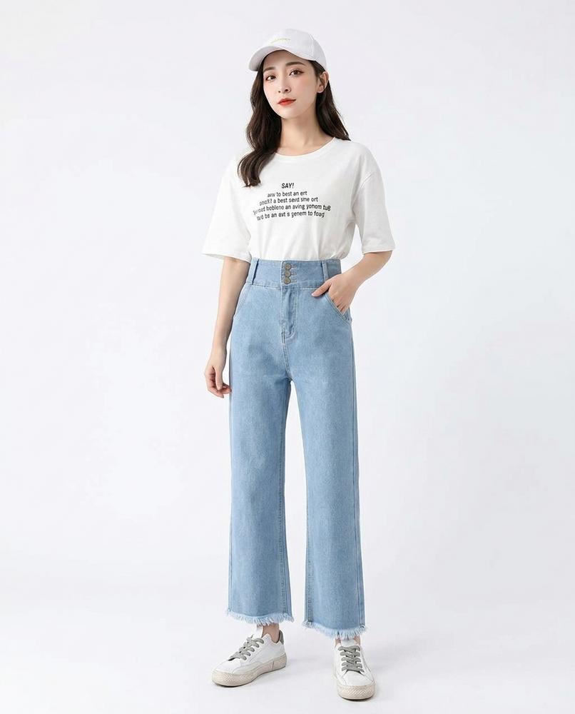 Heidi Outlet - Sarel | Hochgeschnittene Weite Hose Damen