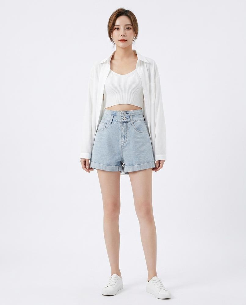 Heidi Outlet - Nomin | Hochgeschnittene Gewaschene Hose Damen