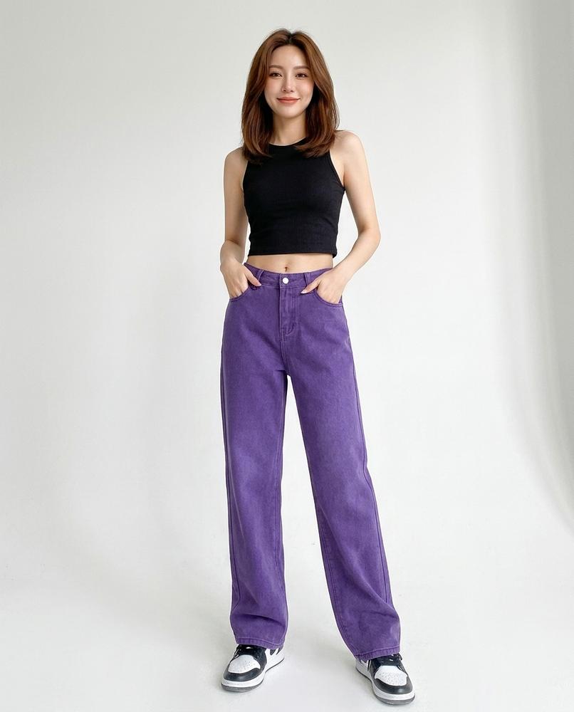 Heidi Outlet - Mavel | Hochtaillierte Weitgeschnittene Hose Damen