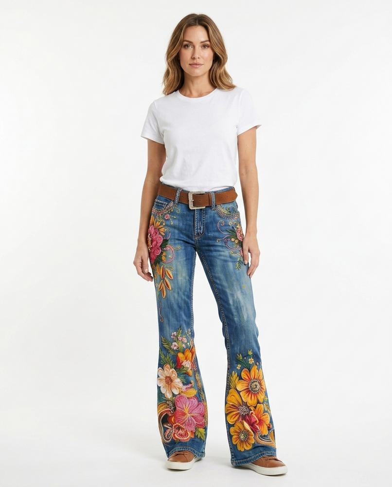 Heidi Outlet - Lyzan | Ausgestellte Geblümte Hose Damen