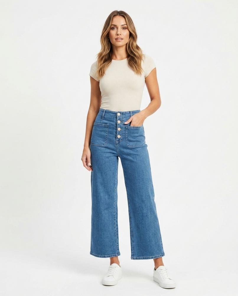 Heidi Outlet - Lytir | Hochtaillierte Weite Hose Damen
