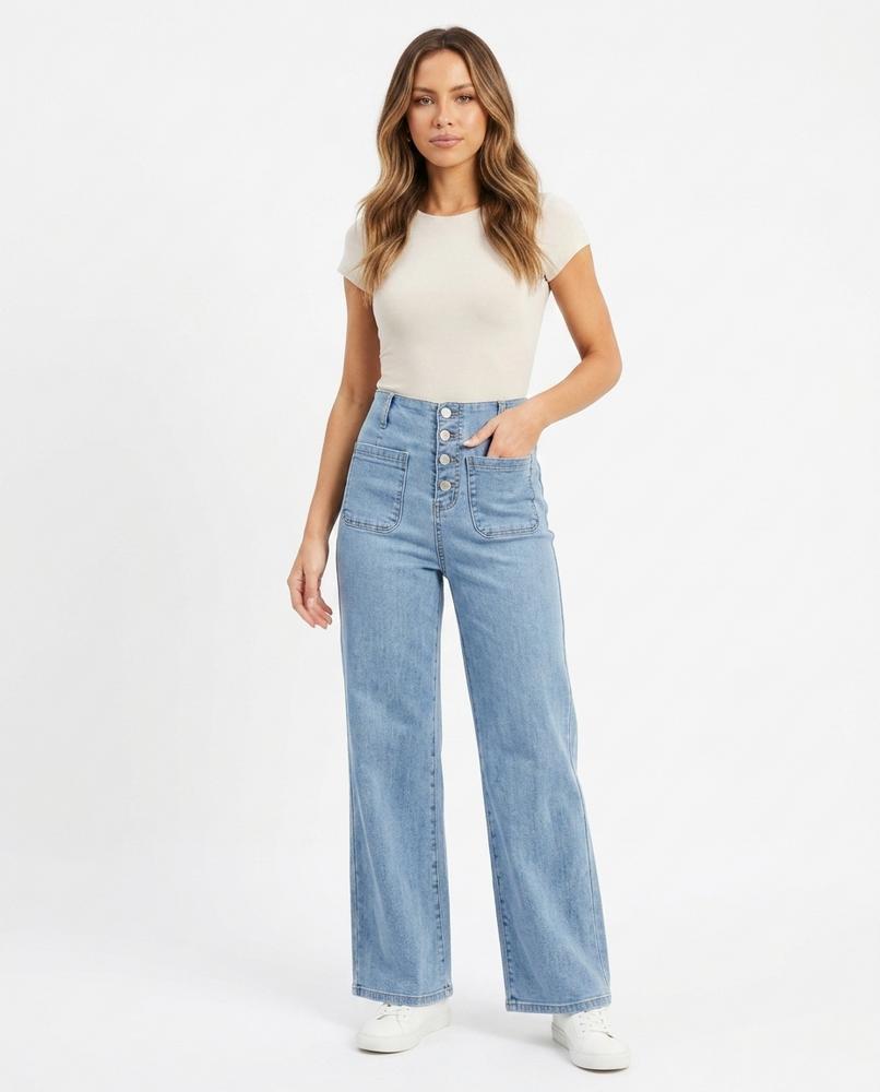 Heidi Outlet - Lytir | Hochtaillierte Weite Hose Damen