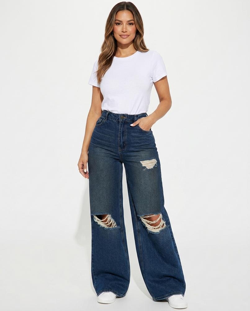 Heidi Outlet - Riken | Zerrissene Weitgeschnittene Hose Damen