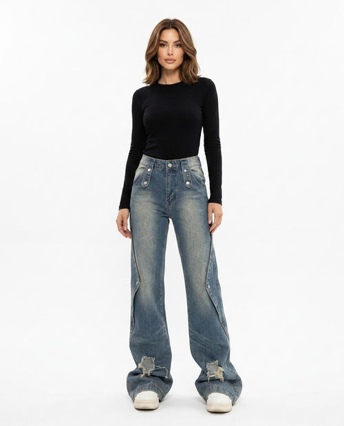 Heidi Outlet - Canor | Hochtaillierte Weite Hose Damen