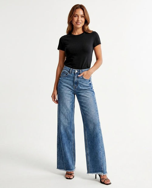 Heidi Outlet - Casil | Weitgeschnittene Hochtaillierte Hose Damen