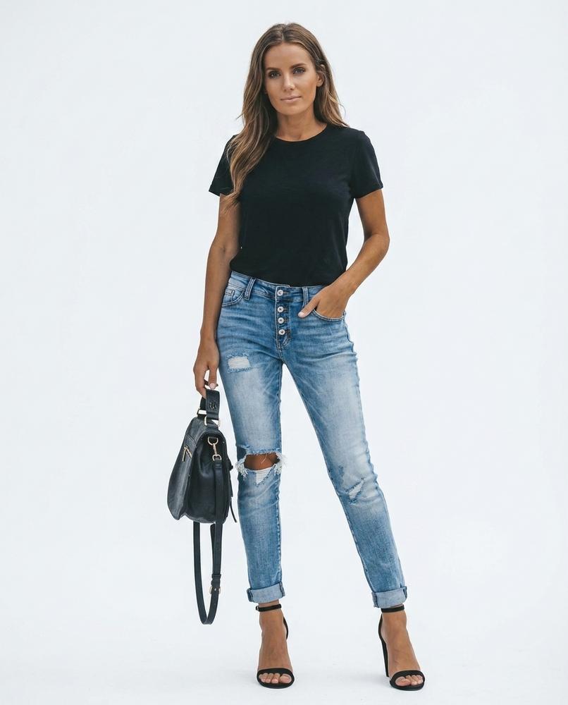 Heidi Outlet - Lymel | Enganliegende Geknöpfte Hose Damen