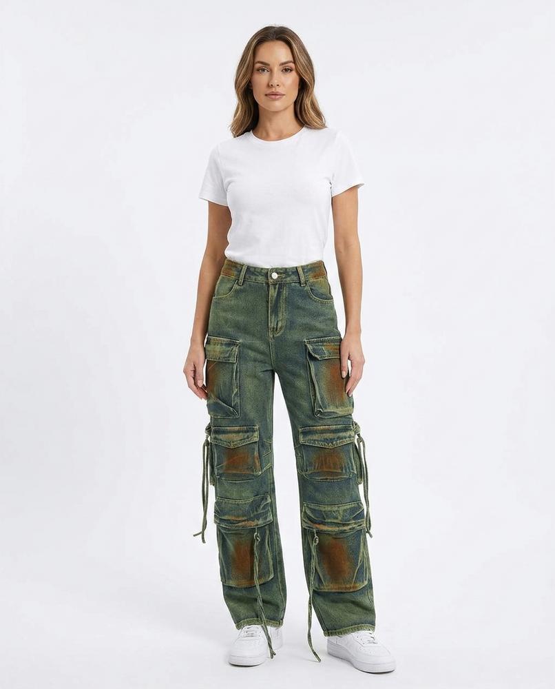 Heidi Outlet - Salev | Taschenbesetzte Gewaschene Hose Damen