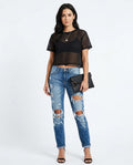 Heidi Outlet - Keren | Zerrissene Gerade Hose Damen