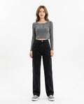 Heidi Outlet - Tisin | Weitgeschnittene Hochsitzende Hose Damen